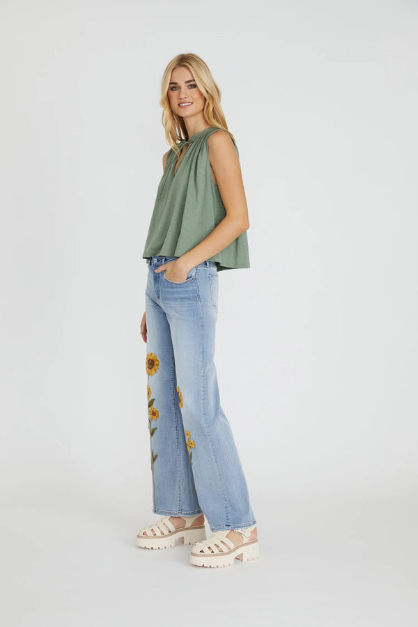 Driftwood Penelope Wide Leg - Sunflower