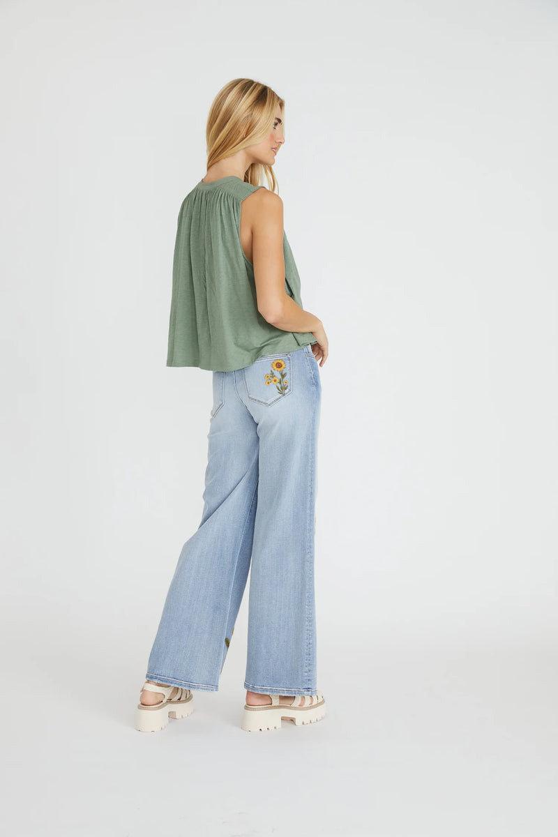 Driftwood Penelope Wide Leg - Sunflower