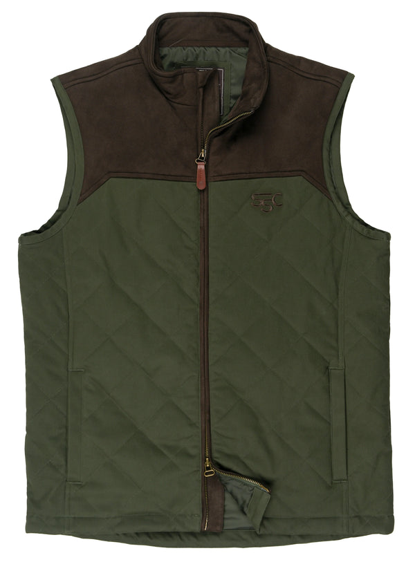 Stockyard Supply Co. "Rodeo King" Vest - Dark Olive / Chocolate