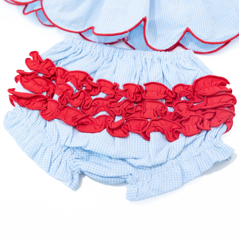 BOOTS & BOWS SMOCKING CO. GIRLS TX FLAG DIAPER SET