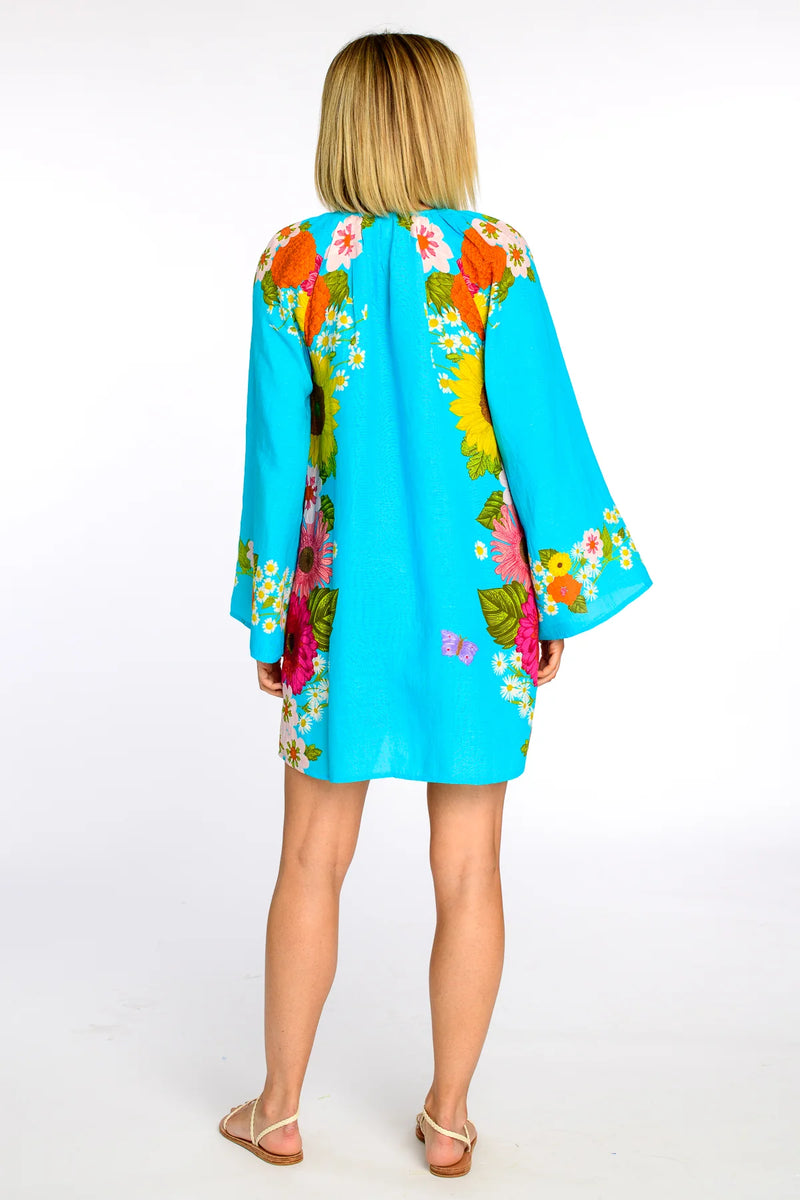 Elizabeth James Chelsea Dress in Wildflower Aqua