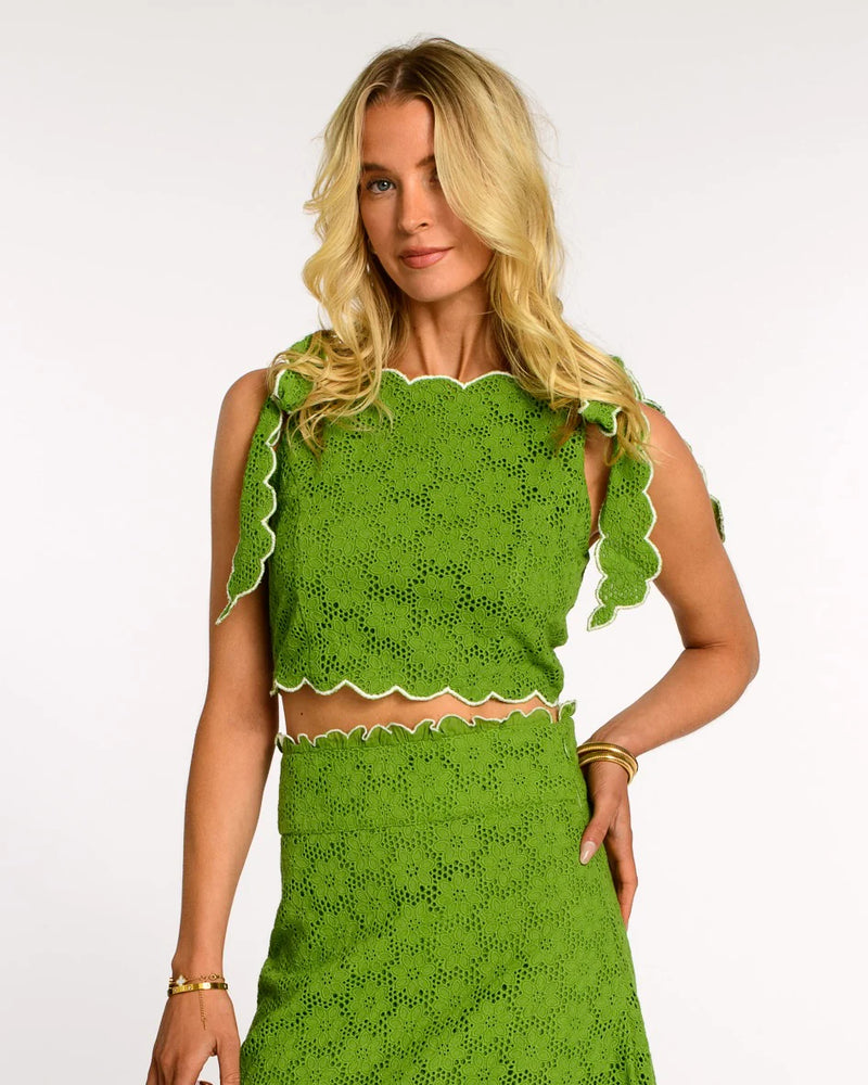 Elizabeth James Billy Top in Kelp Forest Eyelet