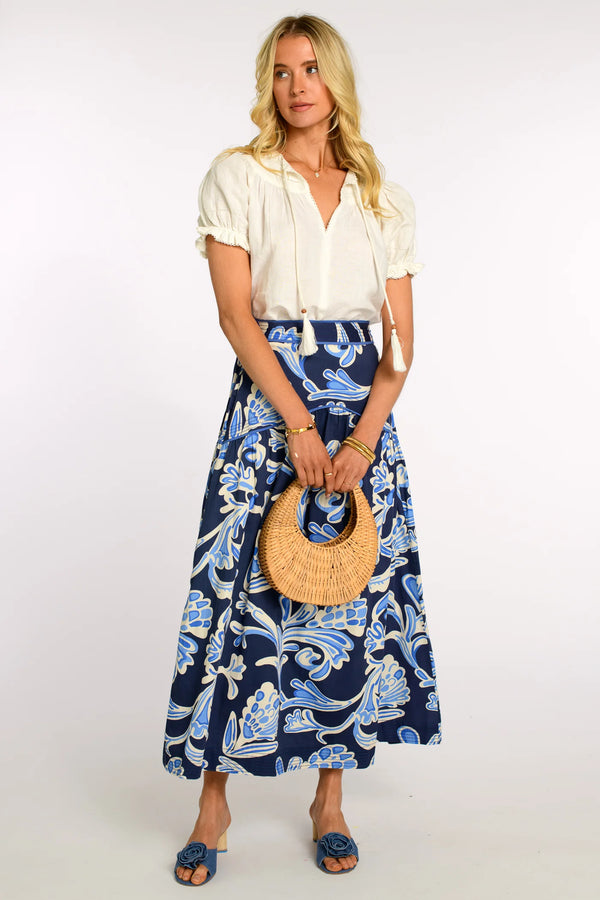 Elizabeth James Phoebe Skirt in Grand Entrance Navy