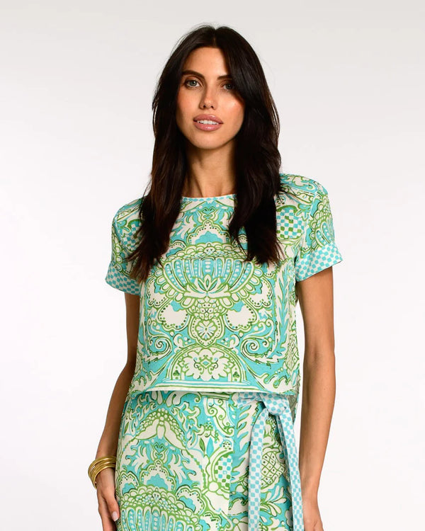 Elizabeth James Tess Tee in Damask Pool