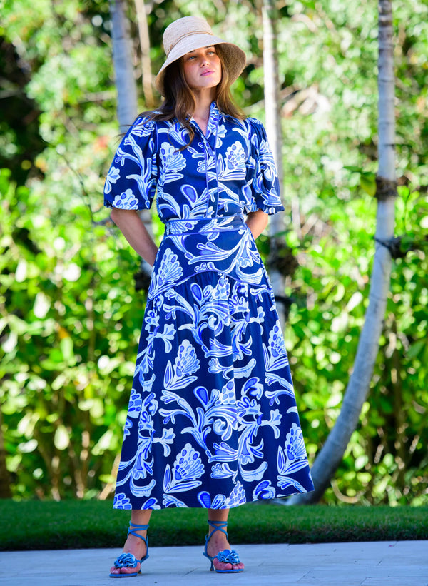 Elizabeth James Phoebe Skirt in Grand Entrance Navy