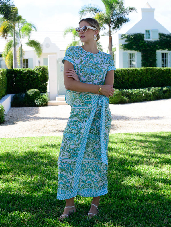 Elizabeth James Tess Tee in Damask Pool