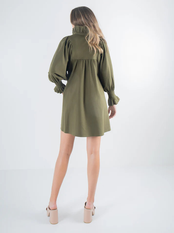 EMILY MCCARTHY Charlotte Dress - Olive Night