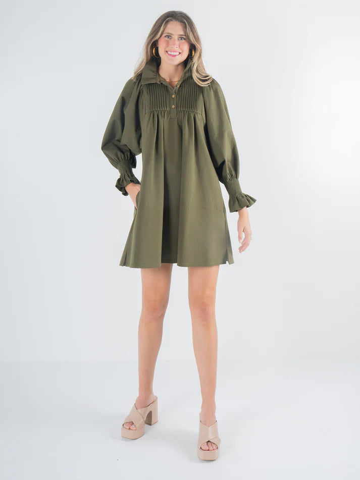 EMILY MCCARTHY Charlotte Dress - Olive Night