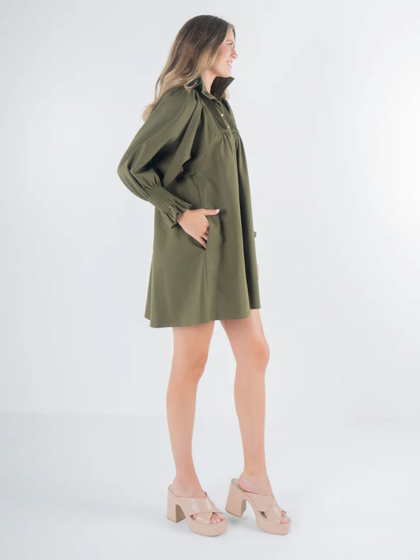 EMILY MCCARTHY Charlotte Dress - Olive Night