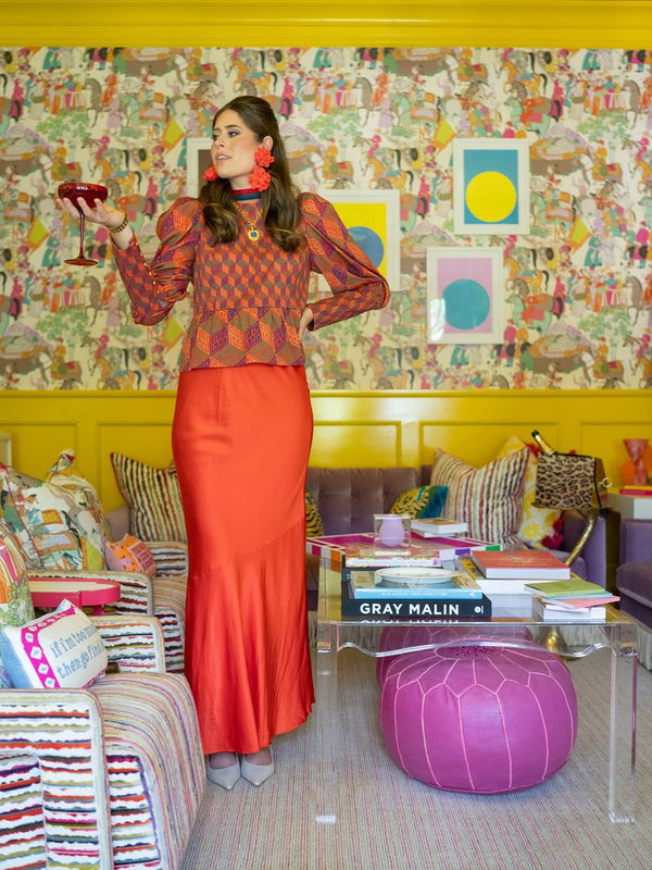 Emily McCarthy Bias Silk Cotton Skirt