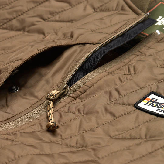 TAN PUFFER JACKET WITH TWO SIDE ENTRY POCKETS