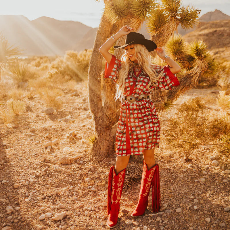 Kimono Robe - Red Concho
