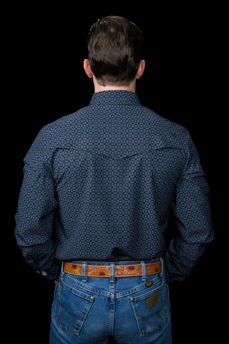 Ferrell The Silas in Black- Long Sleeve Snap Shirt
