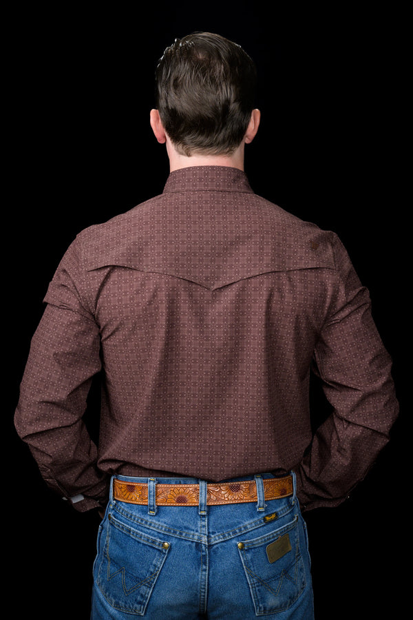 Ferrell The Collin in Brown- Long Sleeve Snap Shirt