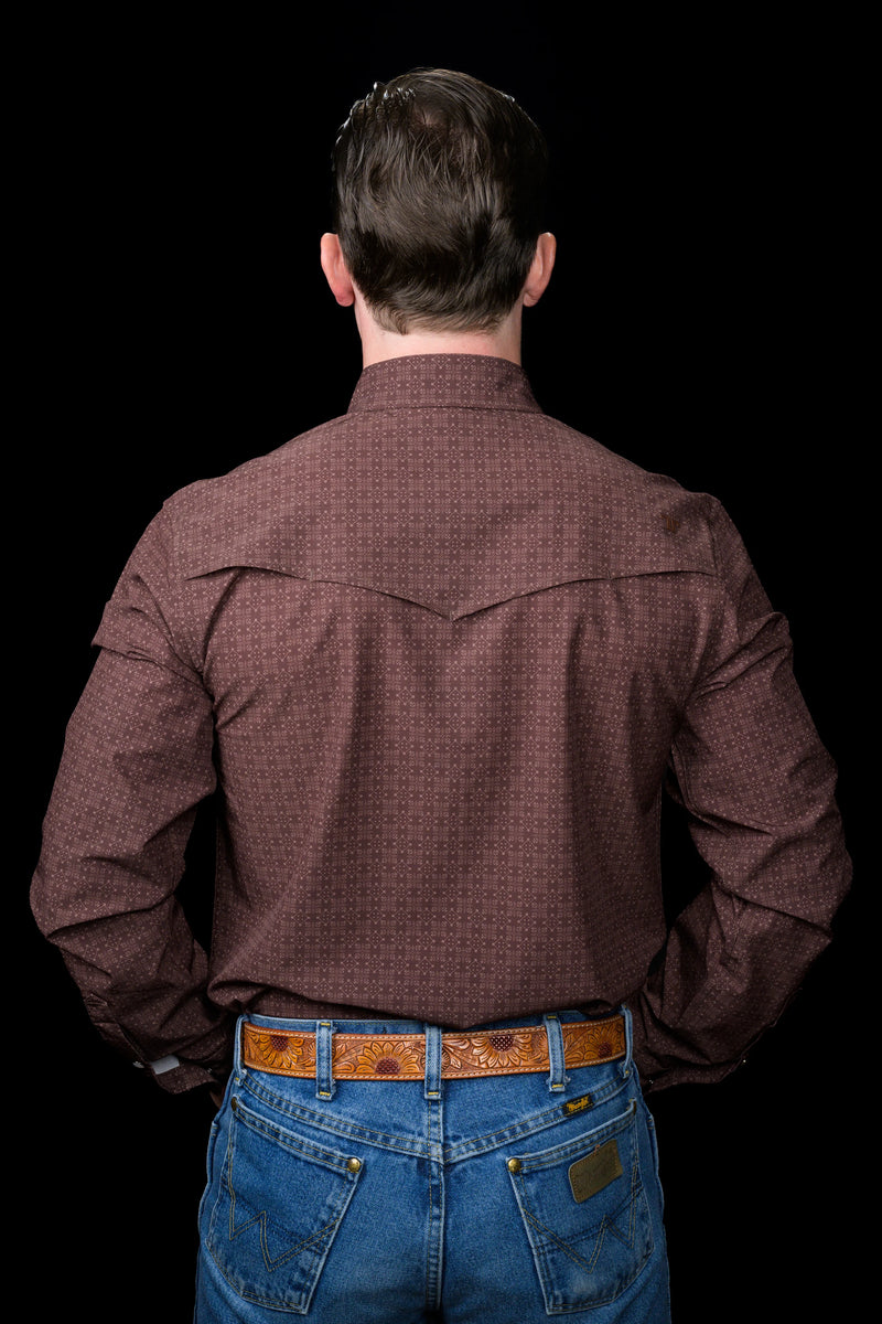 Ferrell The Collin in Brown- Long Sleeve Snap Shirt