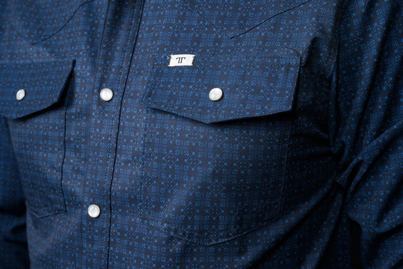 Ferrell The Collin in Black- Long Sleeve Snap Shirt