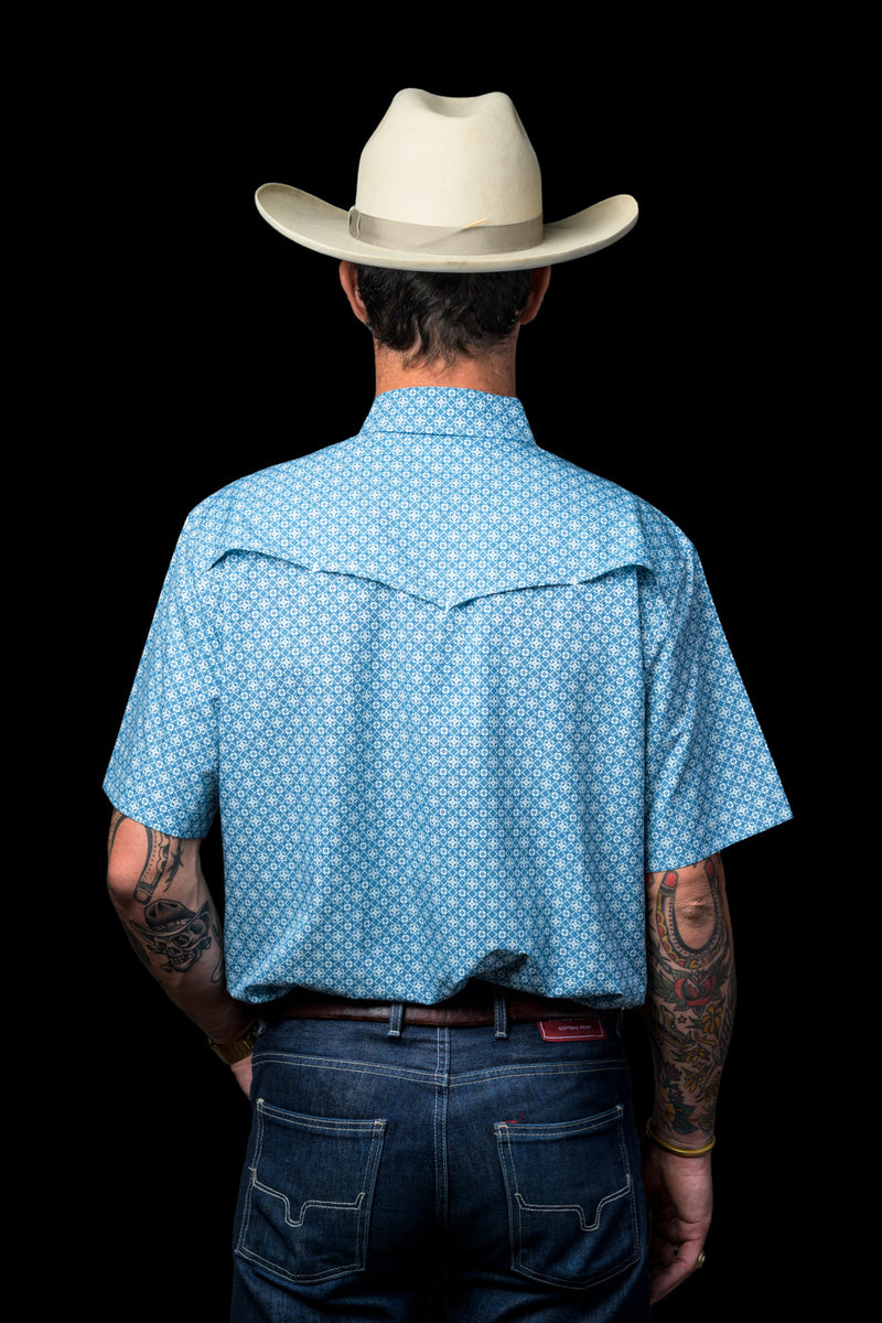 Ferrell Diamond Print Short Sleeve Snap Shirt