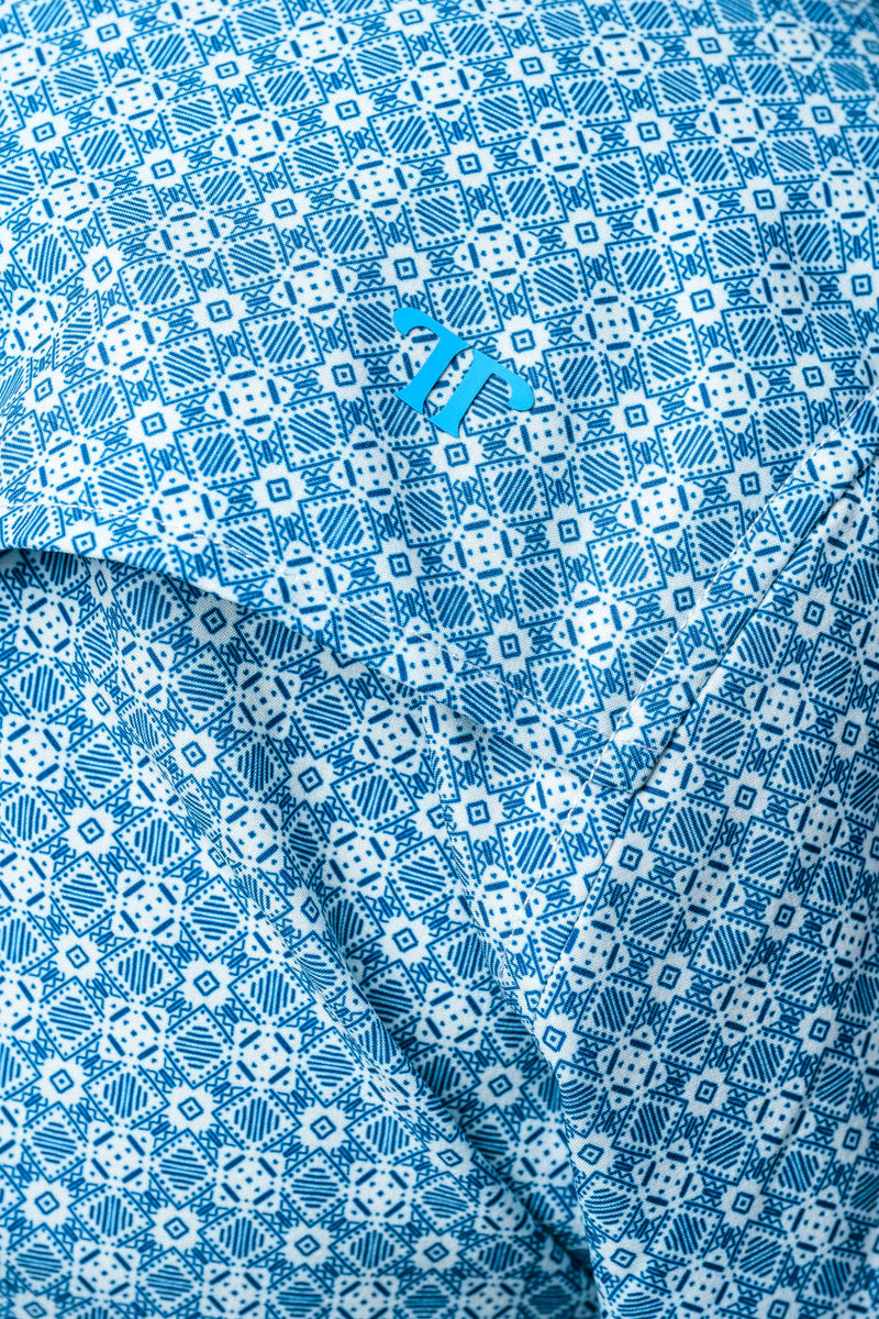 Ferrell Diamond Print Short Sleeve Snap Shirt