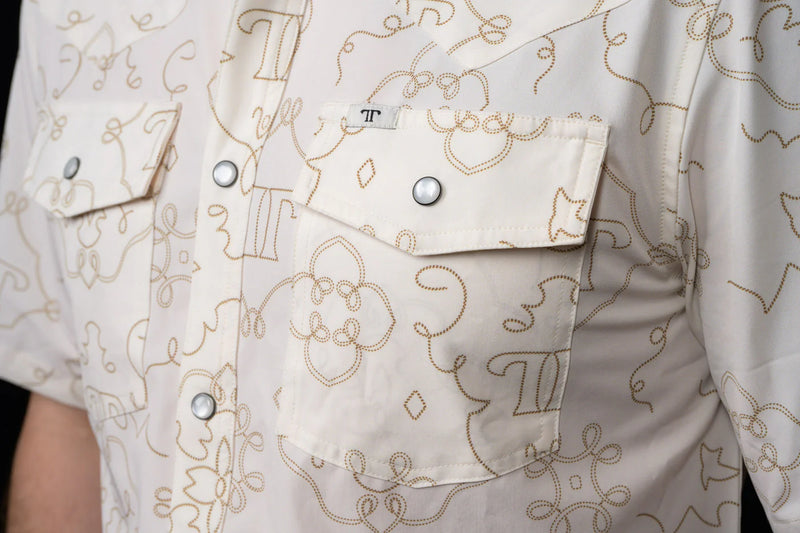 Ferrell The Carson in Beige Short Sleeve Snap