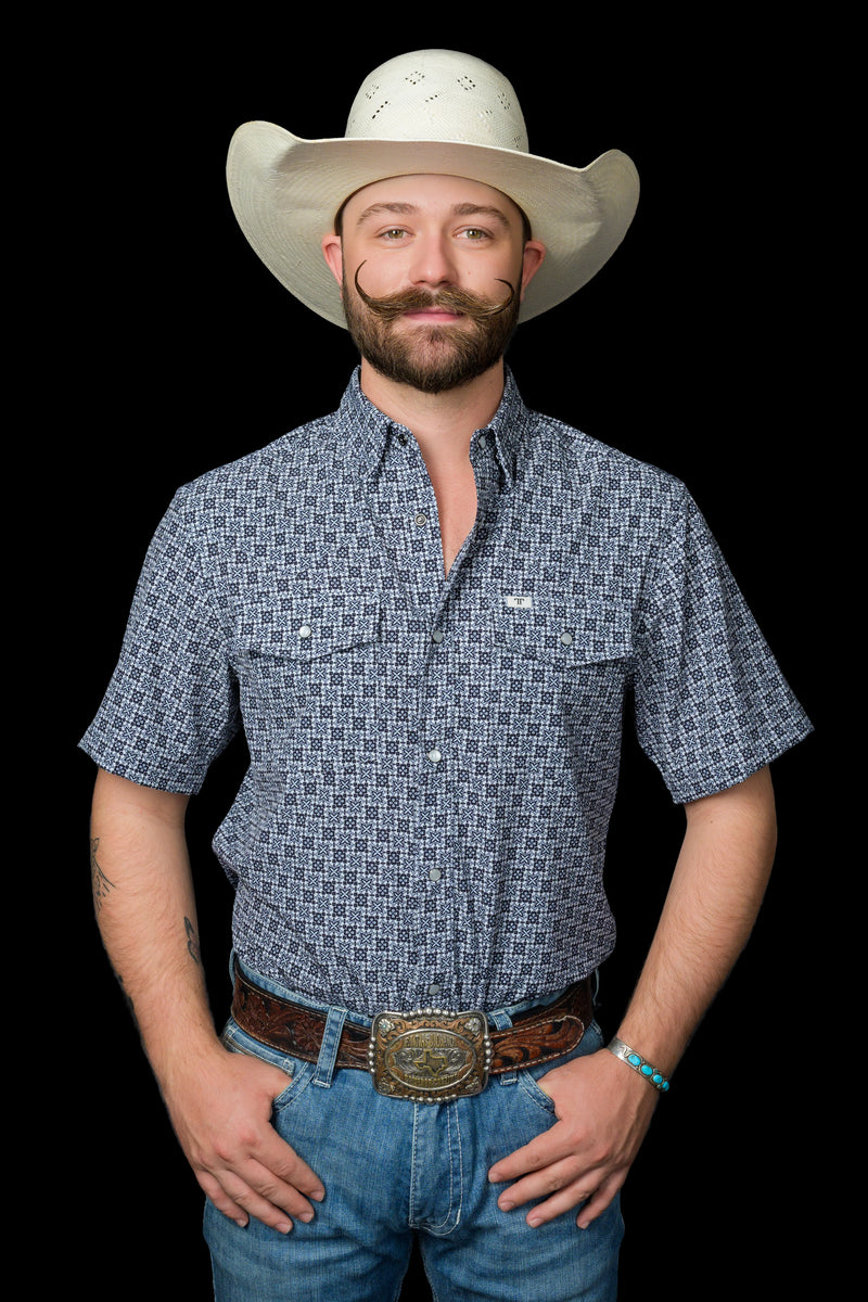 Ferrell The Colton in Blue - Short Sleeve Snap – Maverick Fine Western Wear