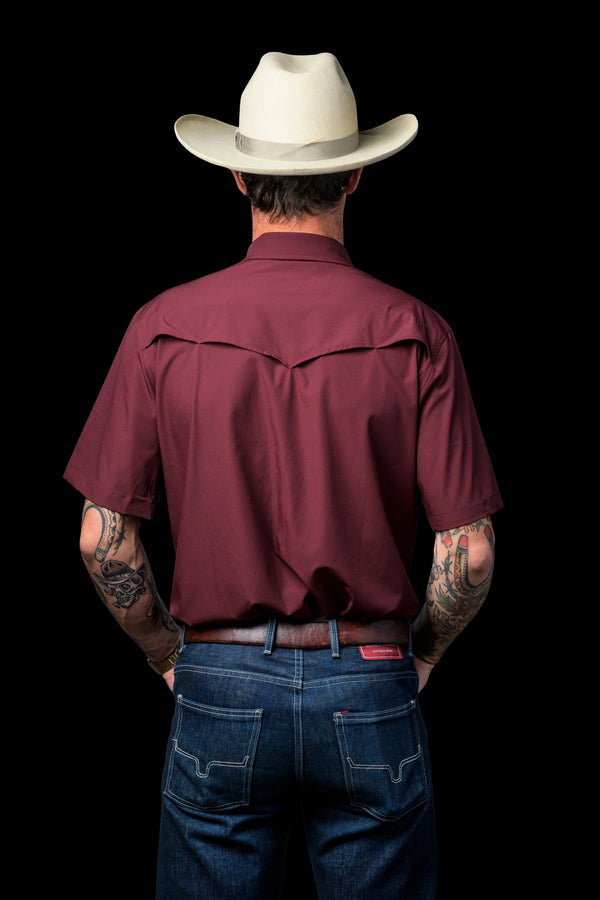 Ferrell CORE - Men's Maroon Short Sleeve Snap Shirt