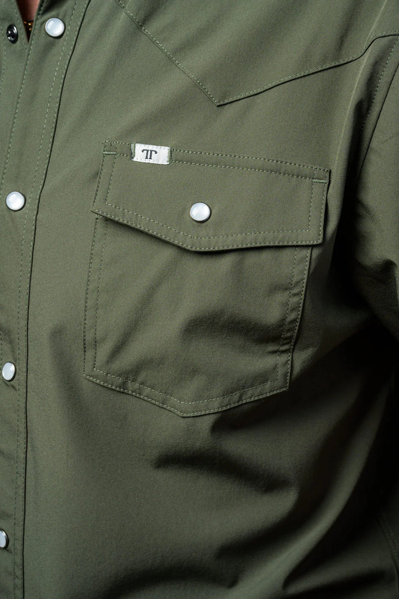 Ferrell CORE - Men's Olive Green Short Sleeve Snap Shirt