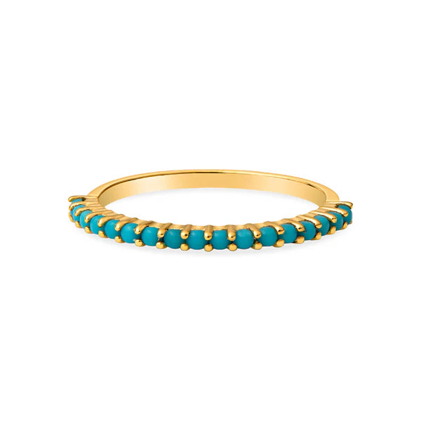 CHRISTINA GREENE FRANKIE 14K GOLD AND TURQUOISE RING- SIZE 7