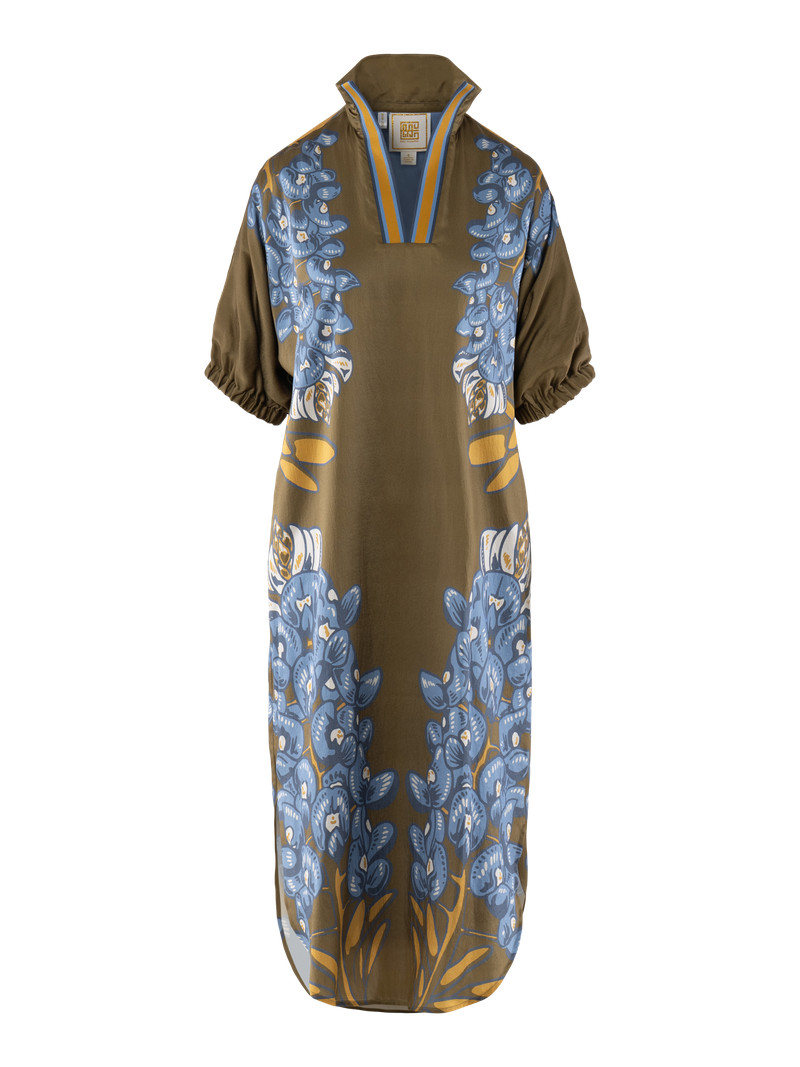 Emily McCarthy Caftan Poppy Bluebonnet Dress
