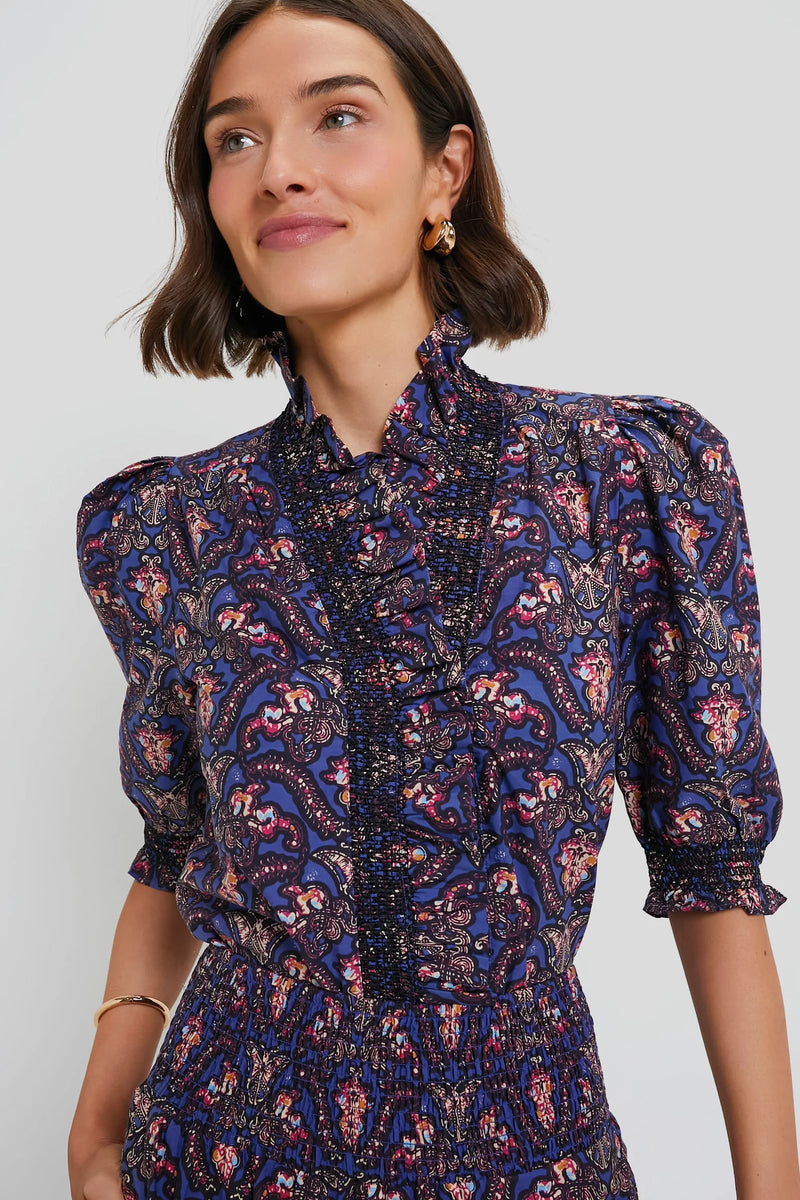 LOVE THE LABEL ZURI SHORT SLEEVE PRINT TOP