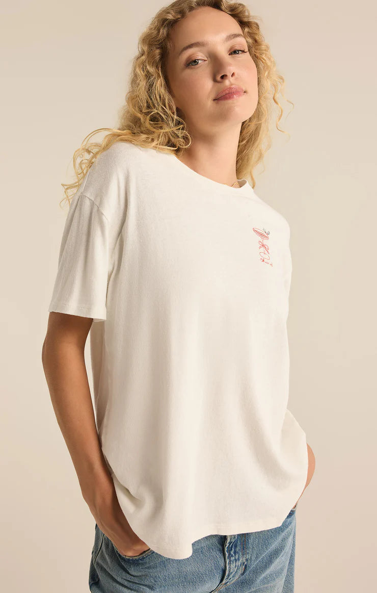 Z Supply Cocktails Pacific Embroidered Tee