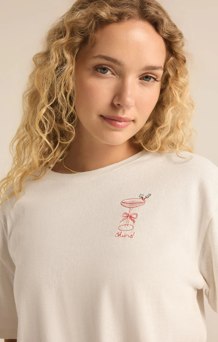 Z Supply Cocktails Pacific Embroidered Tee