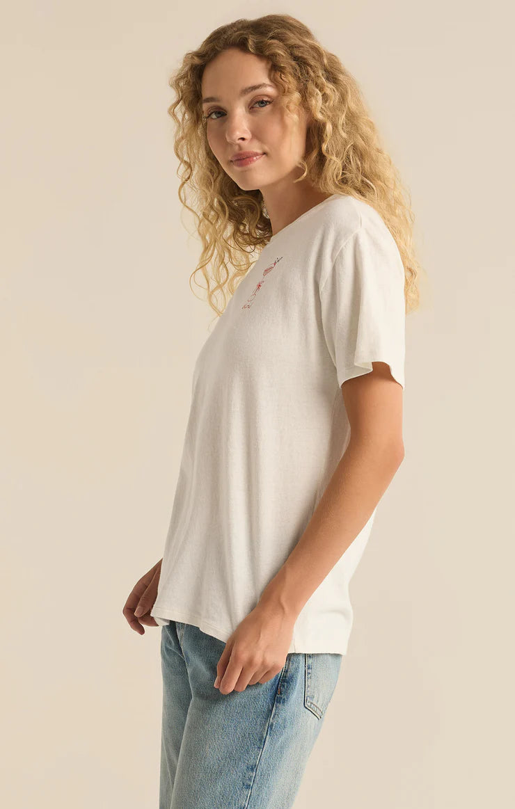 Z Supply Cocktails Pacific Embroidered Tee