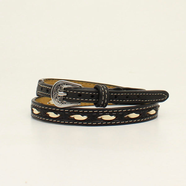 1/2" Black and Ivory Rawhide Lacing Hatband