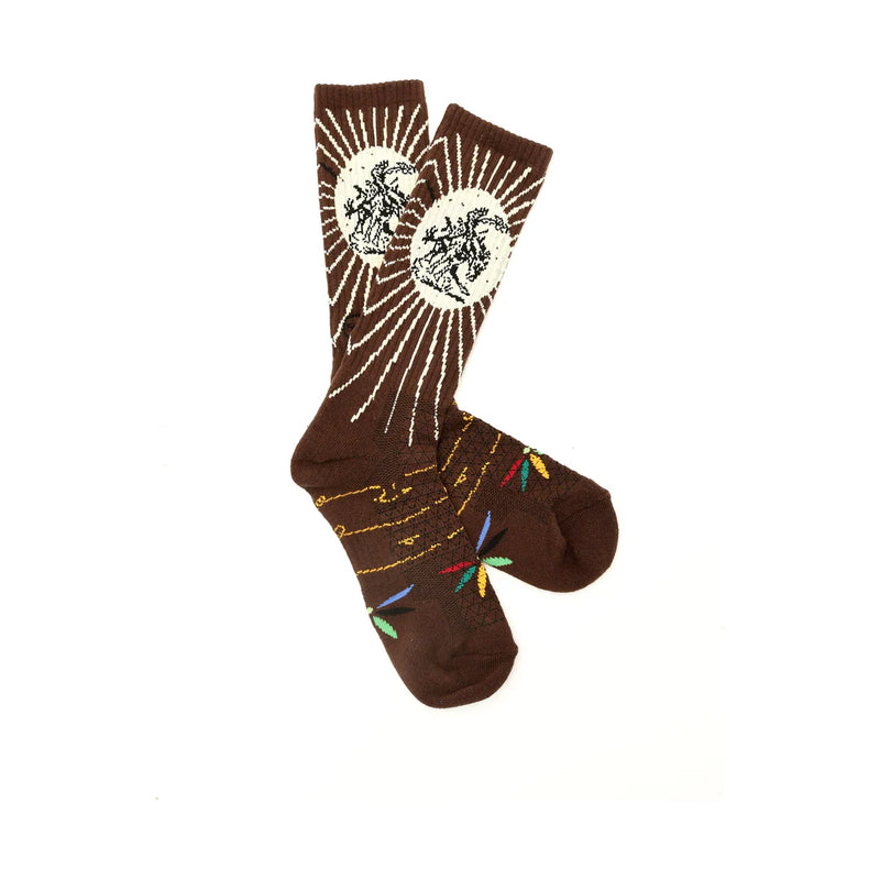 Fringe X Lucky Chuck Bucking Brown Performance Socks