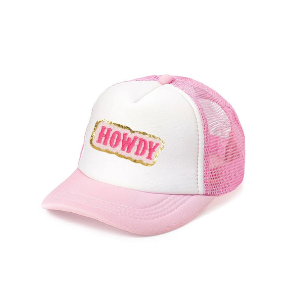Sweet Wink Kid's Howdy Patch Trucker Hat - Pink/White