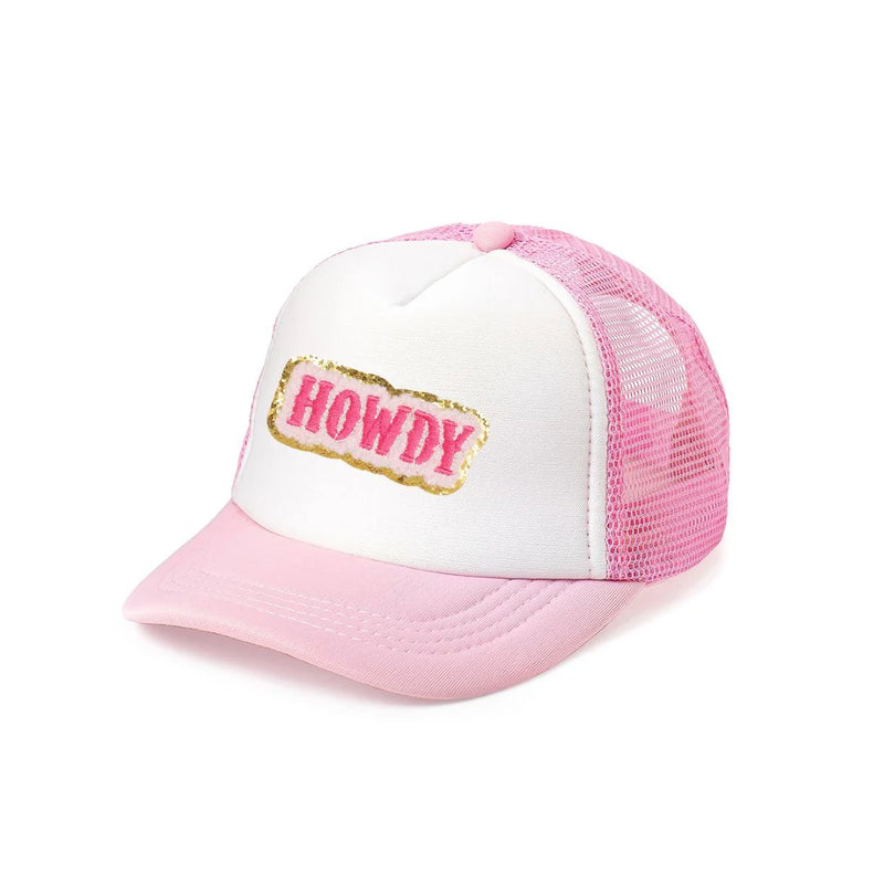 Sweet Wink Kid's Howdy Patch Trucker Hat - Pink/White