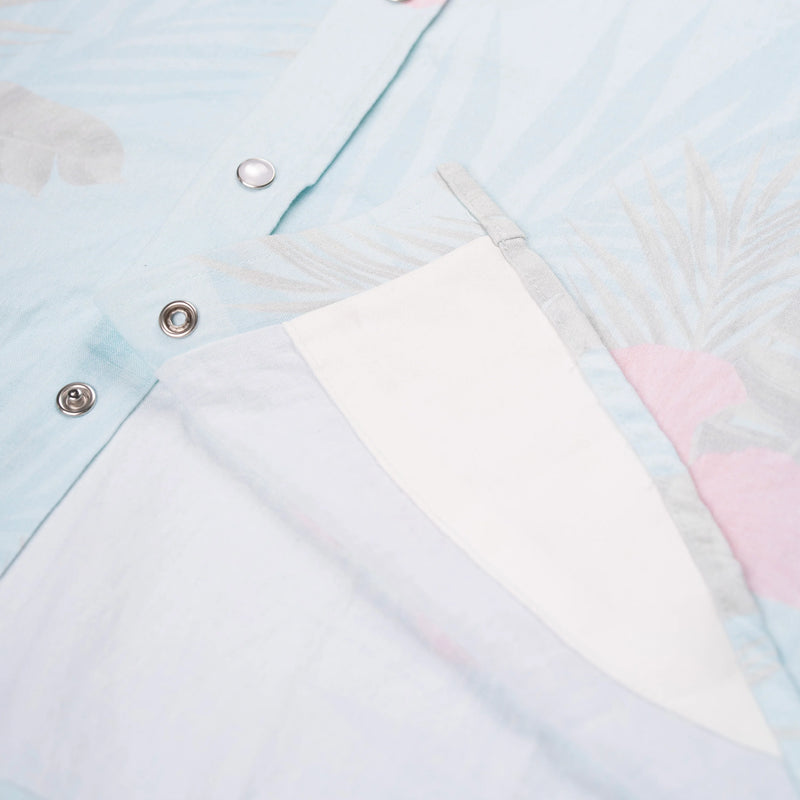 Stockyards Supply Co. "Island Time" Hawaiian Linen Pearl Snap Shirt