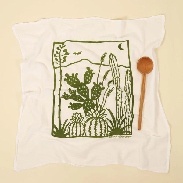 Kei & Molly Textiles Flour Sack Dish Towel: Cacti