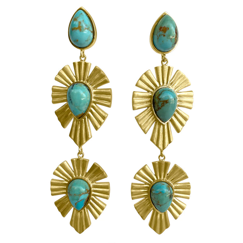 CHRISTINA GREENE Royal Radiance Earrings - Turquoise