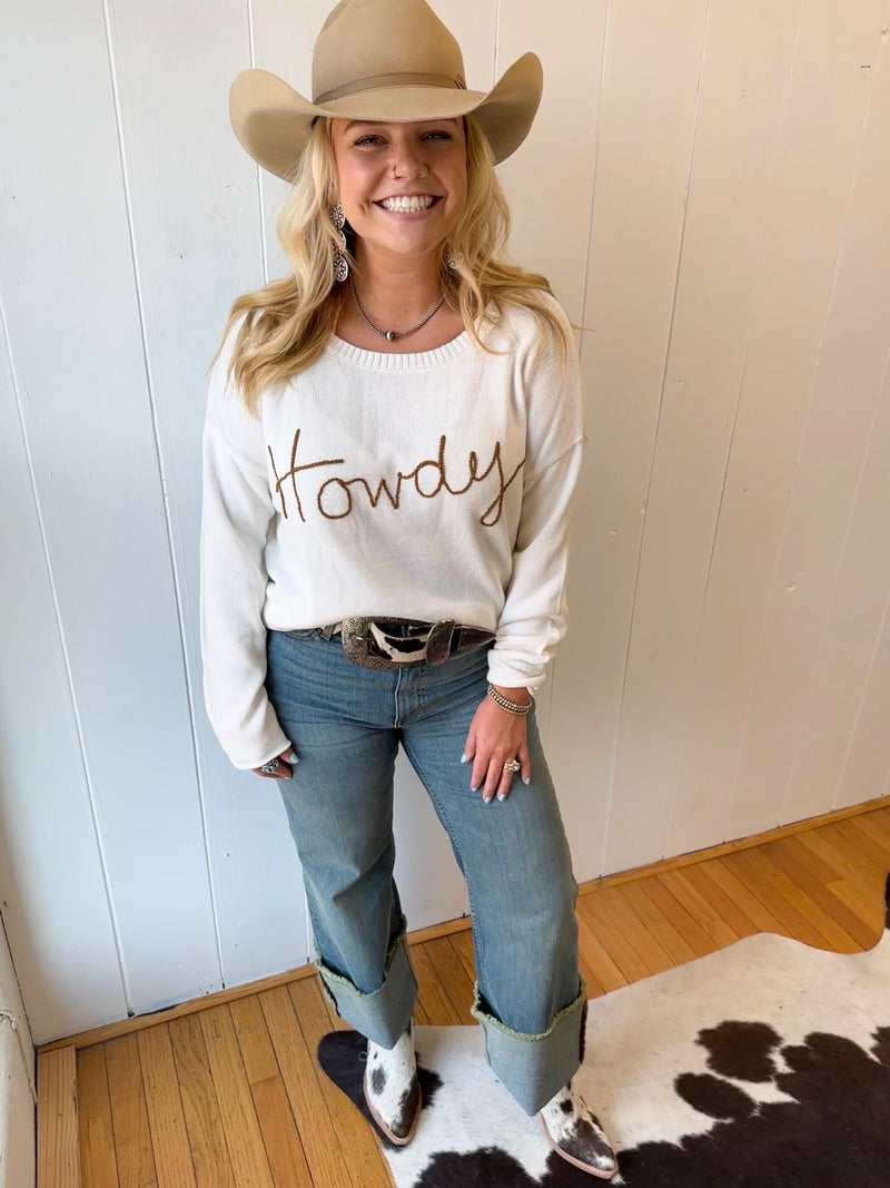 HOWDY EMBROIDERED SWEATER