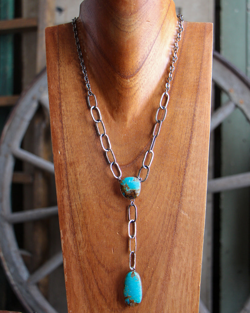 The Winged Heart Turquoise Lariat Necklace 