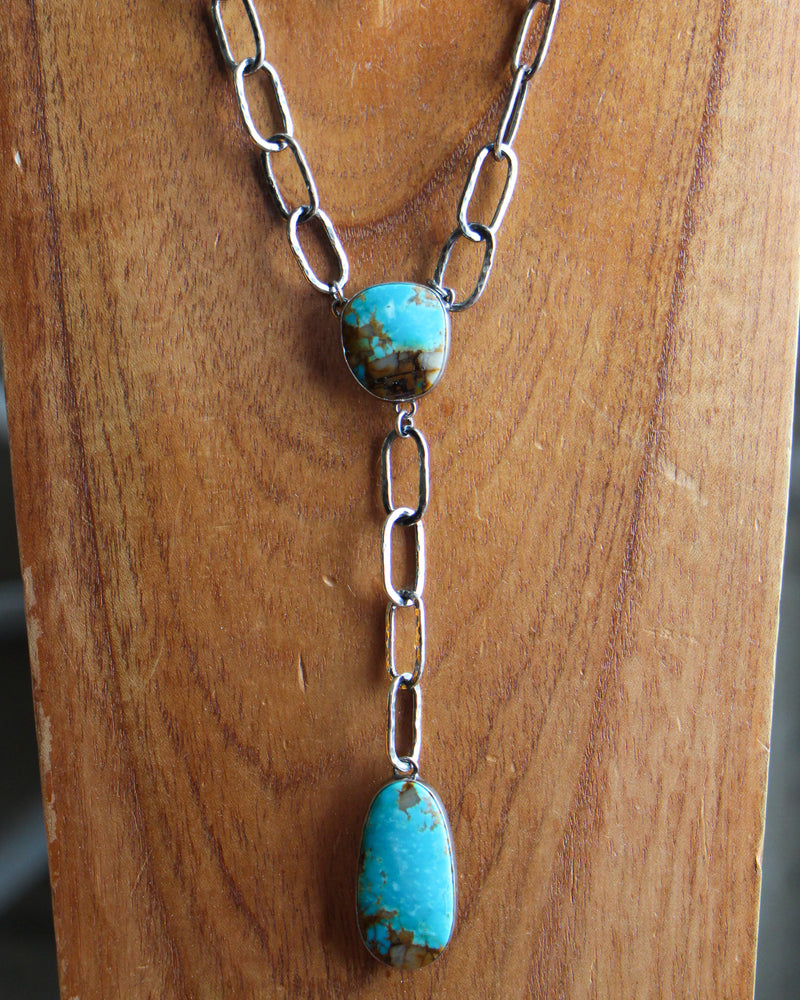 The Winged Heart Turquoise Lariat Necklace 