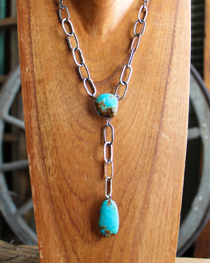 The Winged Heart Turquoise Lariat Necklace 