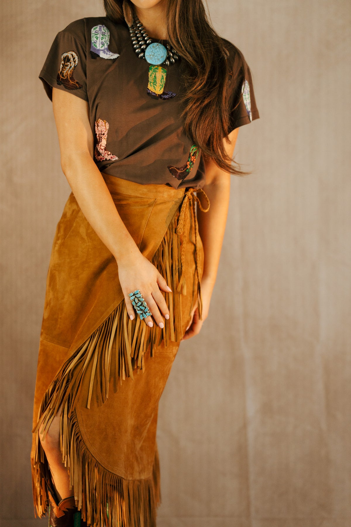 INSCRIRE × H SUEDE TRANSFORM BELT SKIRT THREE SONS SHELBY SKIRT – Maverick Fine Western Wear