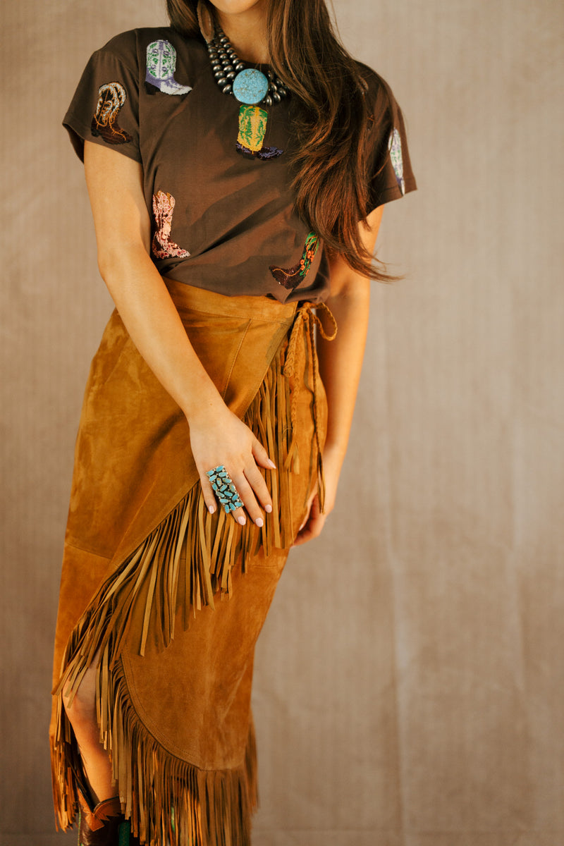 INSCRIRE × H SUEDE TRANSFORM BELT SKIRT THREE SONS SHELBY SKIRT – Maverick Fine Western Wear