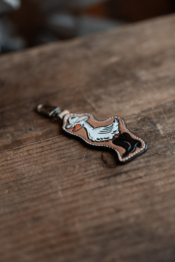 JRW Leather Goose Black Boots Light Hat Bag Charm