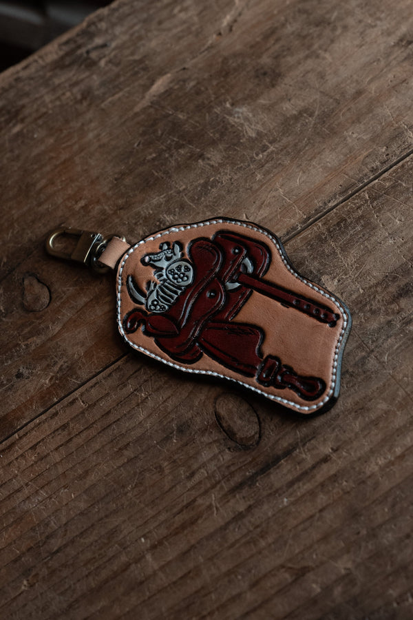 JRW Leather Brown Saddle Armadillo Bag Charm 