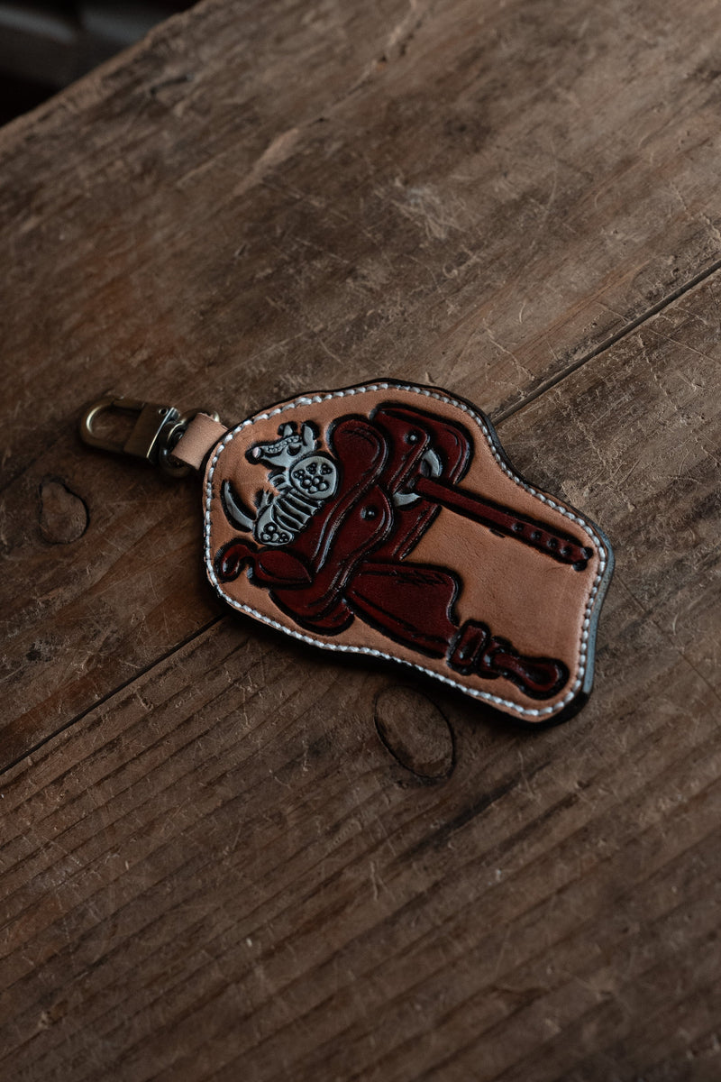 JRW Leather Brown Saddle Armadillo Bag Charm 