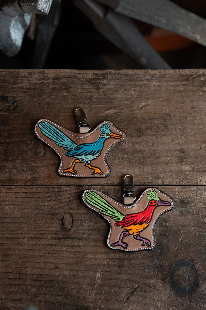 JRW Leather Turquoise Roadrunner Bag Charm 