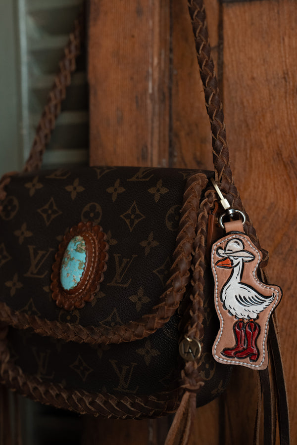 JRW Leather Goose Red Boots Light Hat Bag Charm 